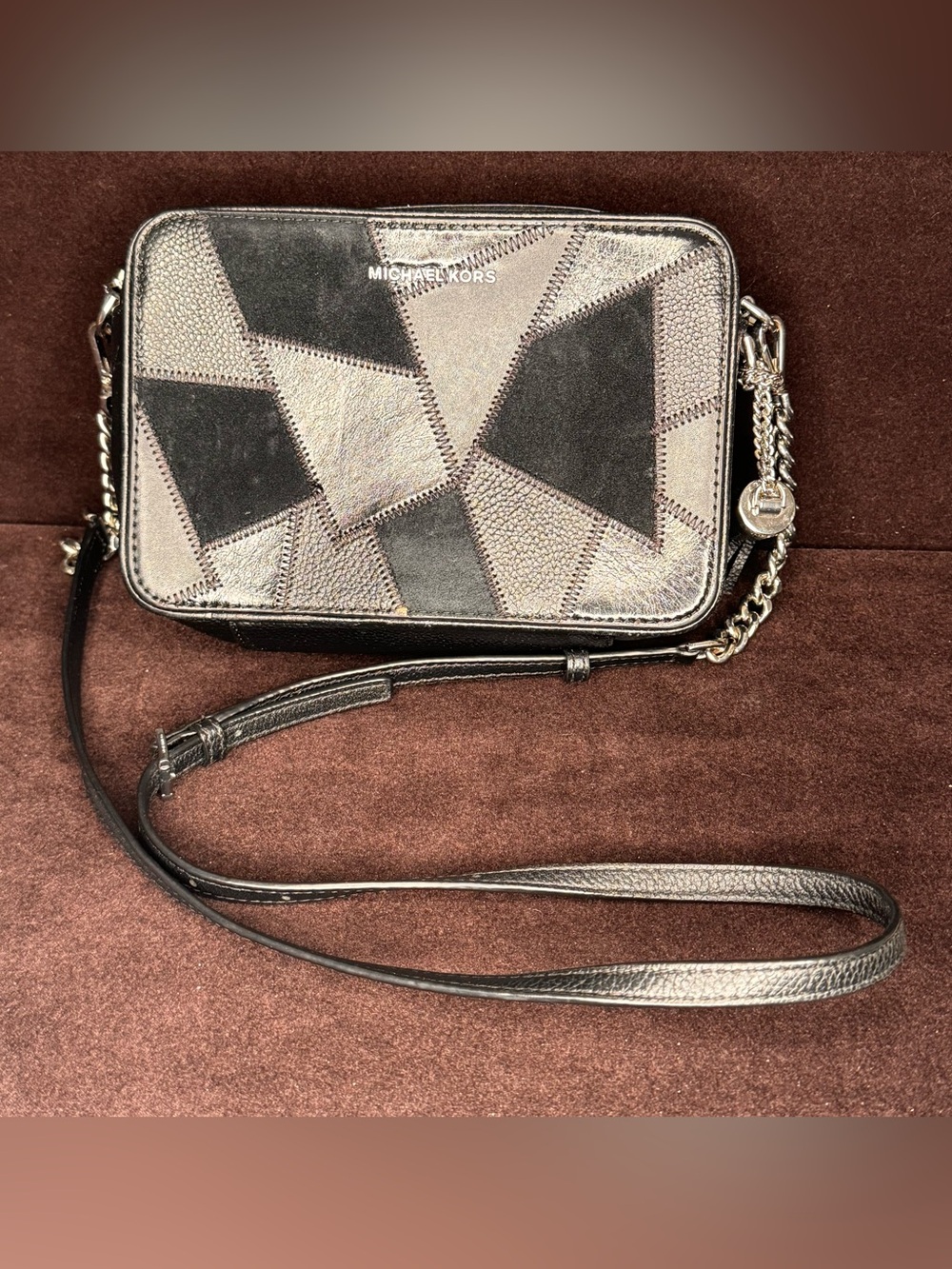 Michael Kors Metallic Marquetry Patchwork Leather Crossbody Bag